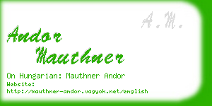 andor mauthner business card